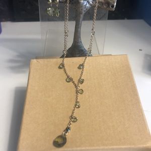 Fashion jewelry- choker with green beads. Earring & choker set